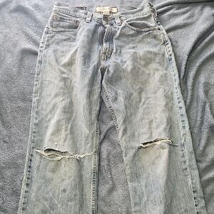 Distressed Blue Jeans